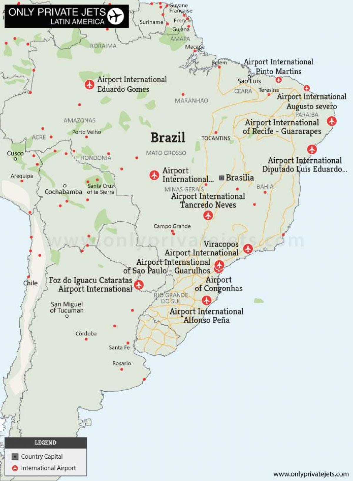 aeroporti in Brasile mappa