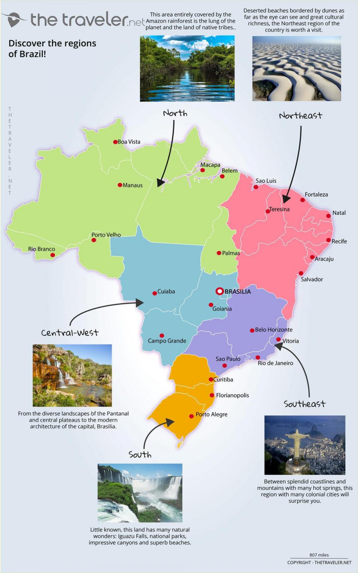 mappa di Brasile attrazione