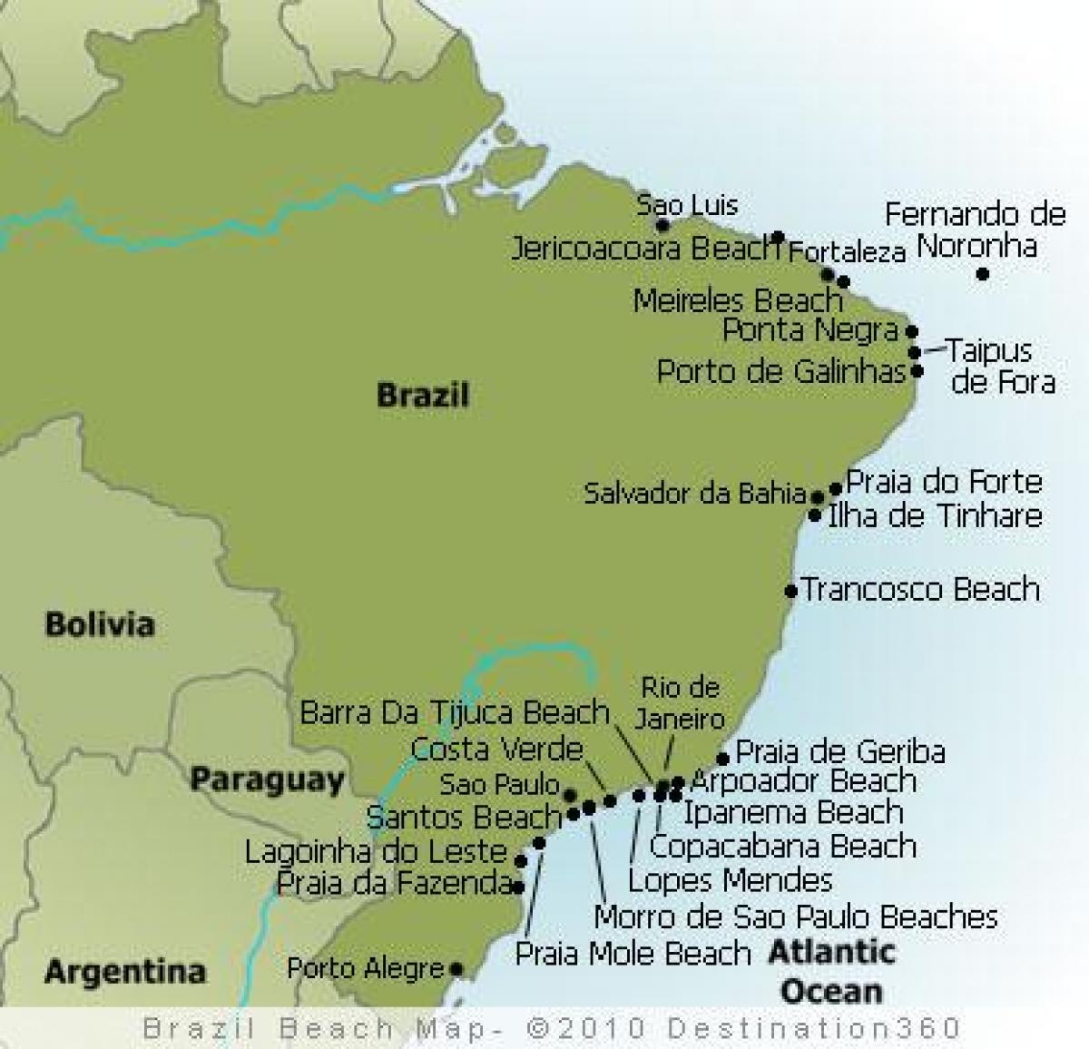 mappa spiagge del Brasile