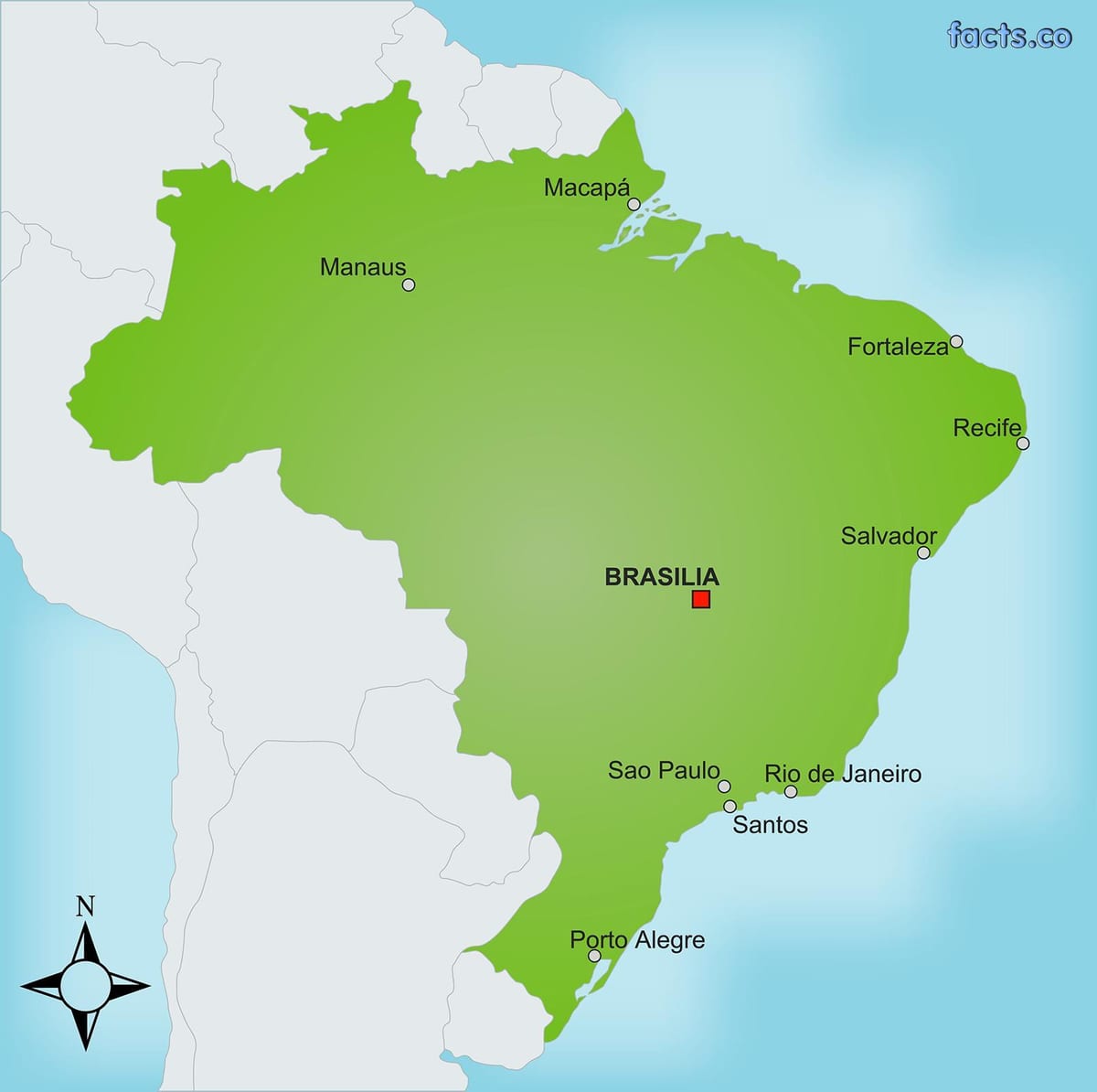 capitale del Brasile sulla mappa