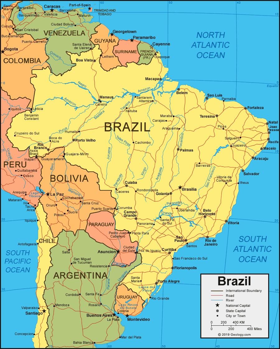 città del Brasile mappa
