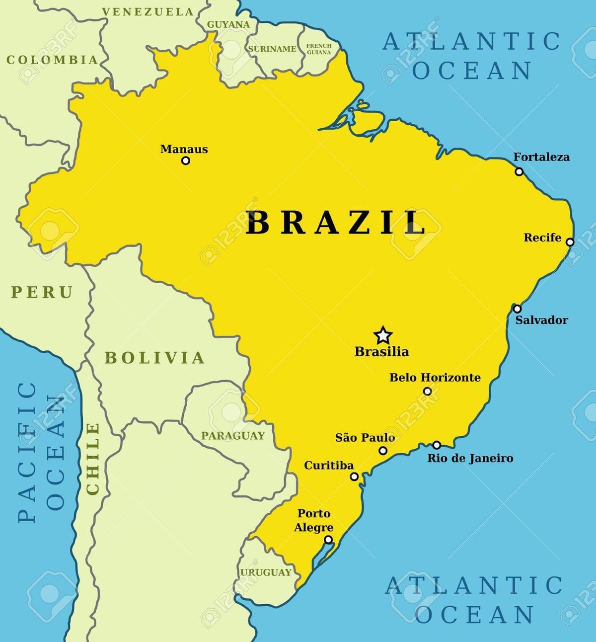 principali città in Brasile mappa