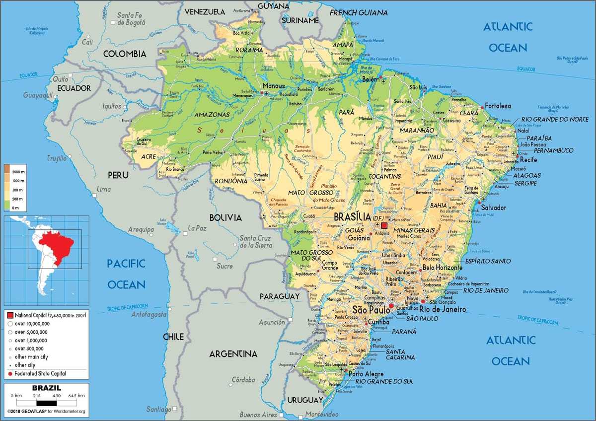 Brasile geografia mappa