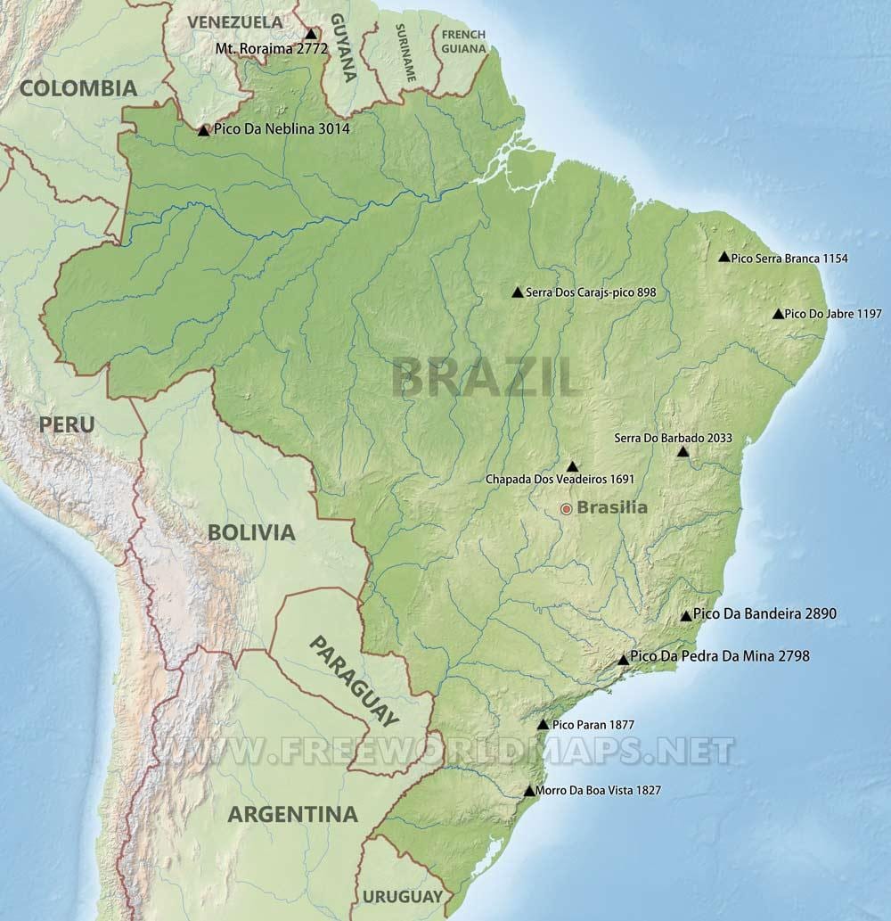 montagne in Brasile mappa