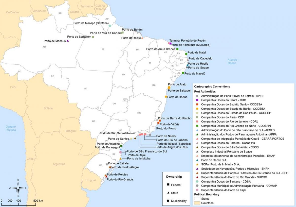 mappa di Brasile porte