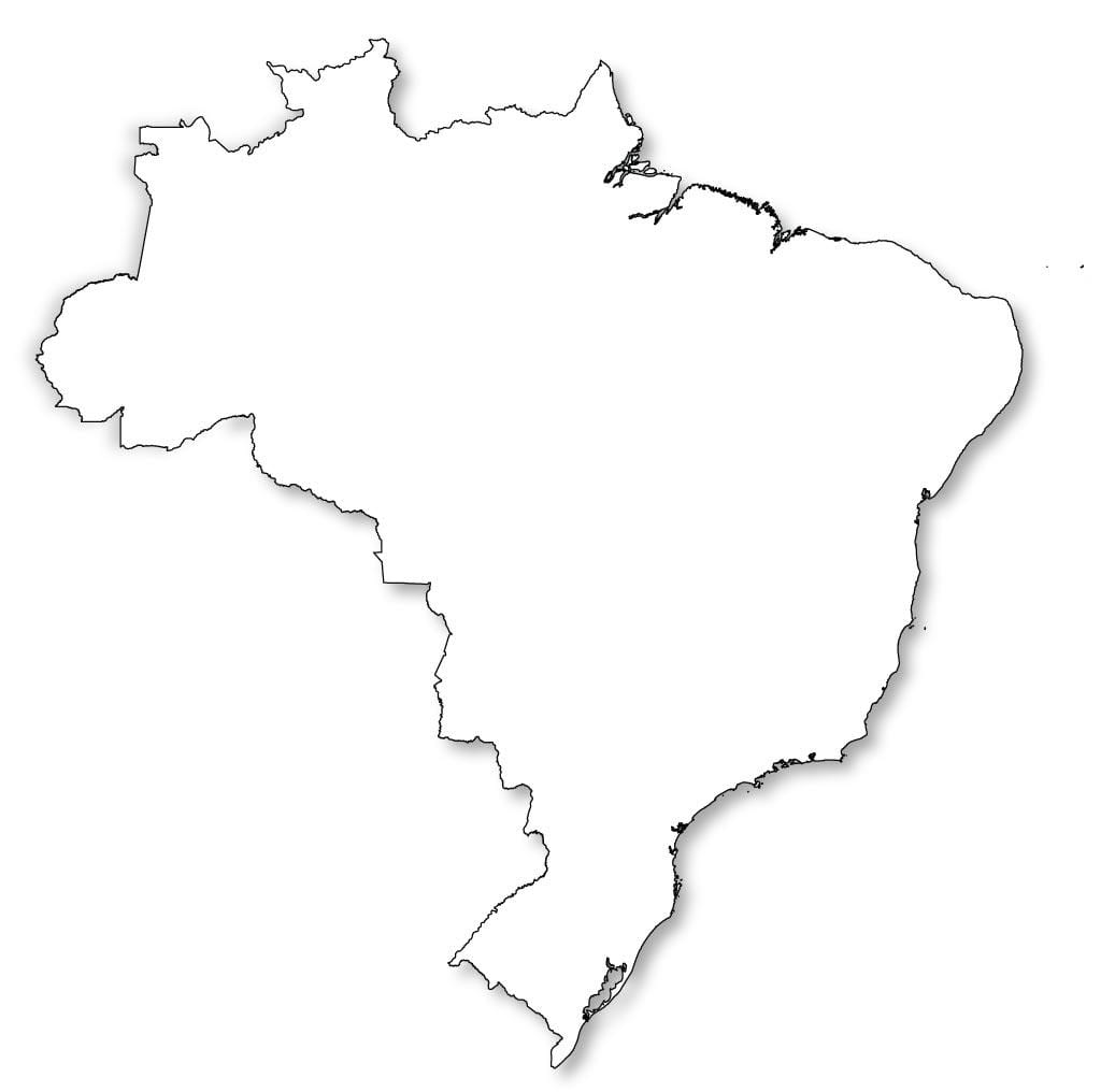 mappa di Brasile contorno