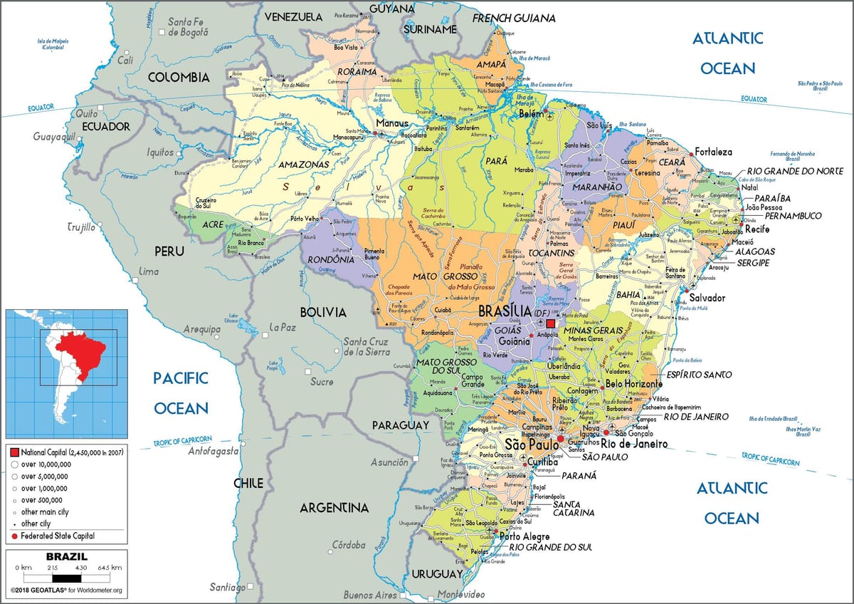 Brasile nella mappa