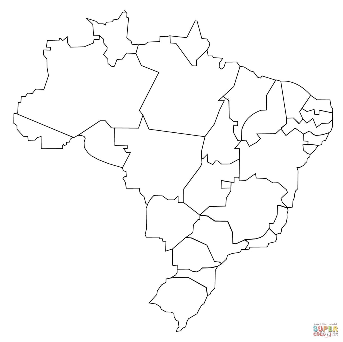 mappa in bianco e nero del Brasile