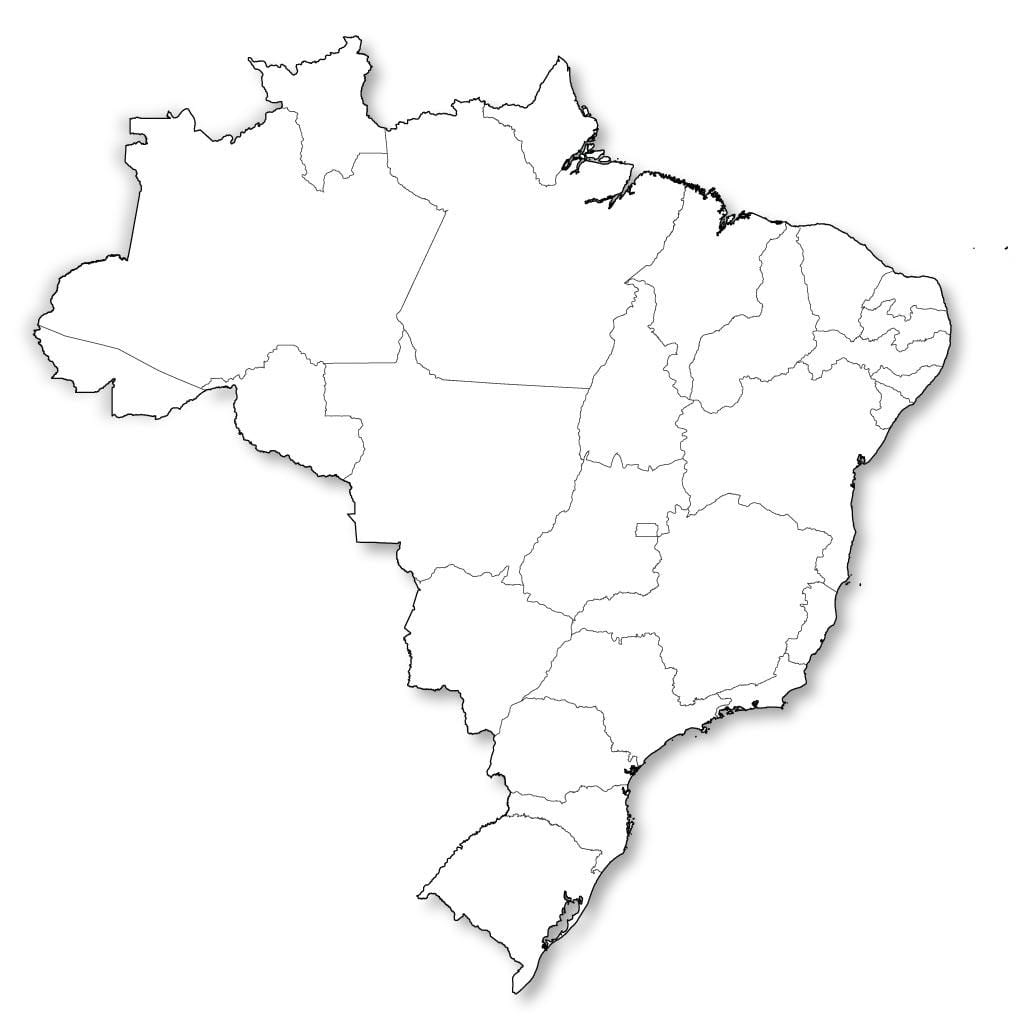 La mappa del brasile vuoto