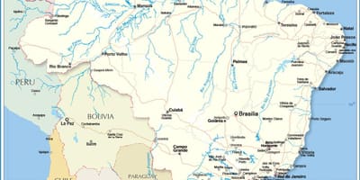 Mappa di Brasile fiumi