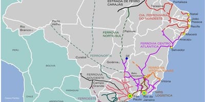 Brasile ferroviaria mappa