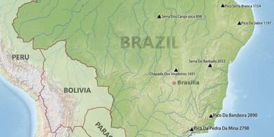 Montagne in Brasile mappa