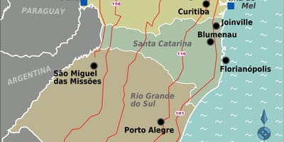 Mappa di sud del Brasile