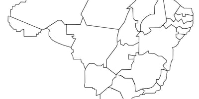 Mappa in bianco e nero del Brasile