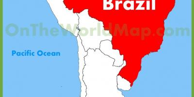 Mappa di Brasile in sud america